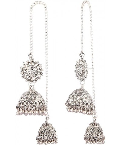 Indian Bollywood Bridal Designer Jewelry Faux Pearl Oxidized Traditional Earrings for Women and Girls, Grey $12.50 Earrings