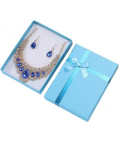 Fashion Women Jewelry Sets Bride Wedding Party Gold Plated Chain Necklace Earring Set blue $8.39 Jewelry Sets