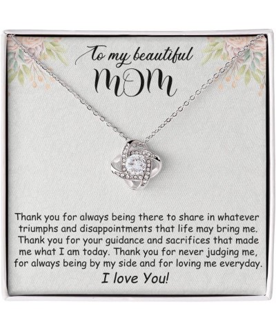 Mom Necklace For Women with 925 Sterling Silver Mothers Valentines Day Birthday Gifts for Mom From Daughter Or Son Pendant Je...