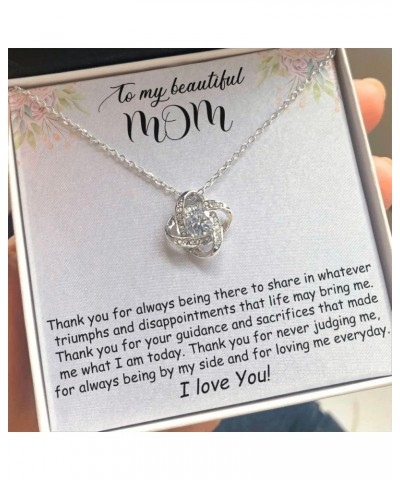 Mom Necklace For Women with 925 Sterling Silver Mothers Valentines Day Birthday Gifts for Mom From Daughter Or Son Pendant Je...