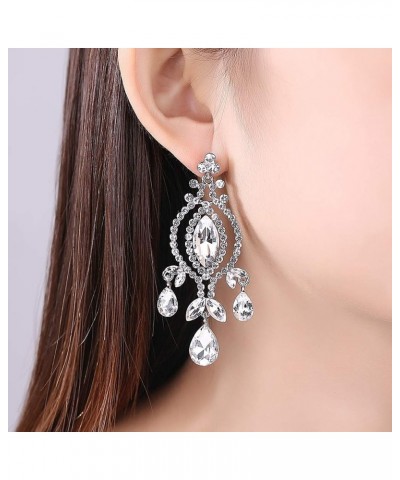 Flower Teardrop Bridal Wedding Dangle CZ Earrings in Silver/Gold Tone for Women Girl Bride Gift … I-Clear $9.68 Earrings