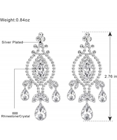 Flower Teardrop Bridal Wedding Dangle CZ Earrings in Silver/Gold Tone for Women Girl Bride Gift … I-Clear $9.68 Earrings