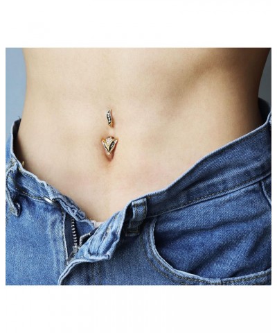 Fox Belly Button Ring Surgical Steel Cute Belly Button Piercing Jewelry Gold Sexy Navel Ring For Women Teen Girls 14G 3/8 $10...