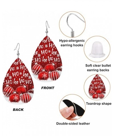 Faux Leather Earrings Teardrop Dangle Earrings PU Leaf Earring Lightweight For Women Girls Christmas $6.83 Earrings