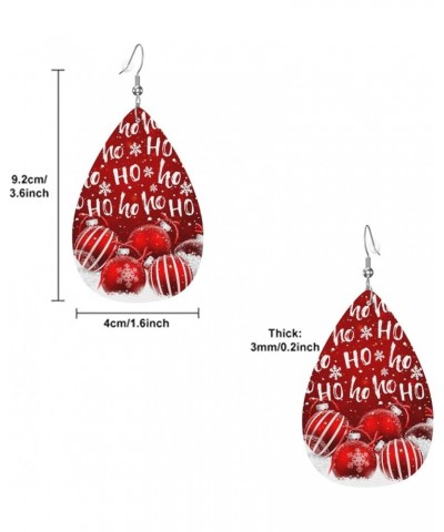 Faux Leather Earrings Teardrop Dangle Earrings PU Leaf Earring Lightweight For Women Girls Christmas $6.83 Earrings