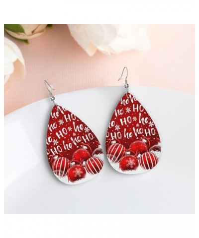 Faux Leather Earrings Teardrop Dangle Earrings PU Leaf Earring Lightweight For Women Girls Christmas $6.83 Earrings