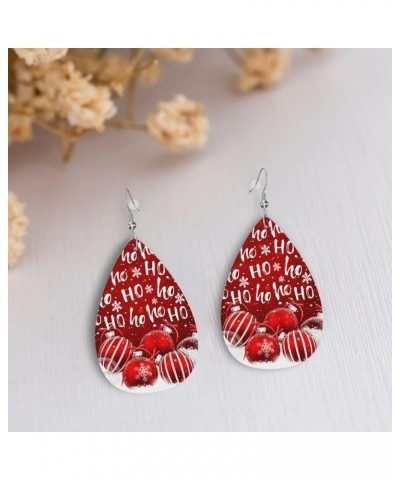 Faux Leather Earrings Teardrop Dangle Earrings PU Leaf Earring Lightweight For Women Girls Christmas $6.83 Earrings