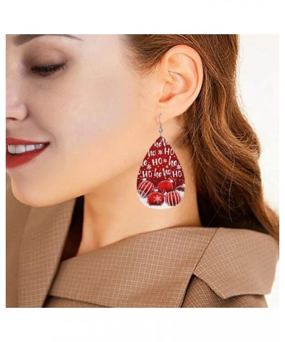 Faux Leather Earrings Teardrop Dangle Earrings PU Leaf Earring Lightweight For Women Girls Christmas $6.83 Earrings