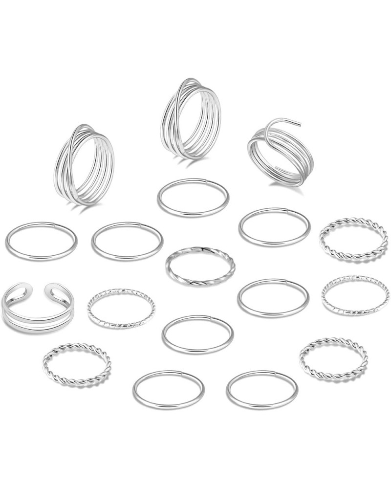 18-31 Pcs Knuckle Rings for Women Stackable Rings Sets Girls Vintage Joint Finger Rings Gold Rings Set for Women Men Hollow C...