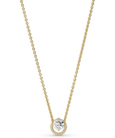 Sparkling Round Halo Pendant Collier Necklace, 17.7 inches $52.50 Necklaces