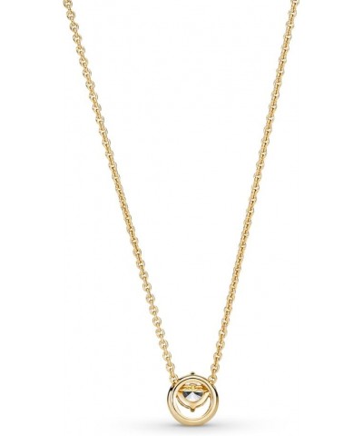 Sparkling Round Halo Pendant Collier Necklace, 17.7 inches $52.50 Necklaces