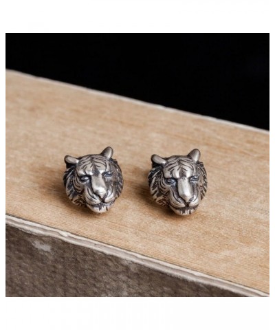 Vintage Tiger Head Stud Earrings Forest King Animal Piercing Punk Earring Studs Fashion Jewelry Gifts for Women Girls Hypoall...