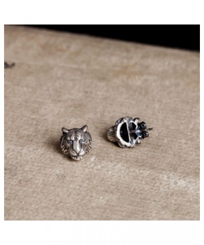 Vintage Tiger Head Stud Earrings Forest King Animal Piercing Punk Earring Studs Fashion Jewelry Gifts for Women Girls Hypoall...