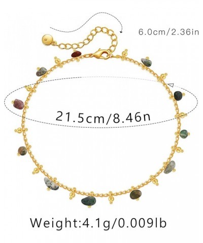 18k Gold Plated Anklet Ankle Bracelets for Women Moss Crystal Stone $7.52 Anklets