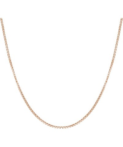 14K Gold Plated Sterling Silver Chain Necklace for Women Box 1.25mm Responsibly Sourced - Non-Migrating Clasp Design - 14K Go...