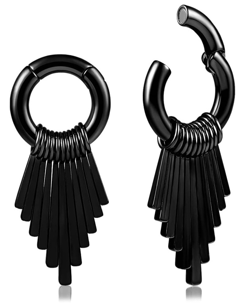 2PCS Cool Tassels Ear Weights Hangers Hypoallergenic Ear Gauges Plugs Tunnels 316 Stainless Steel Earring Expanders for Stret...