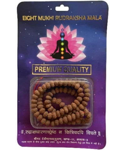 Certified 8 Mukhi small rudraksha bead mala. Original Eight face rudraksha bead prayer mala. Great for Meditation prayer and ...