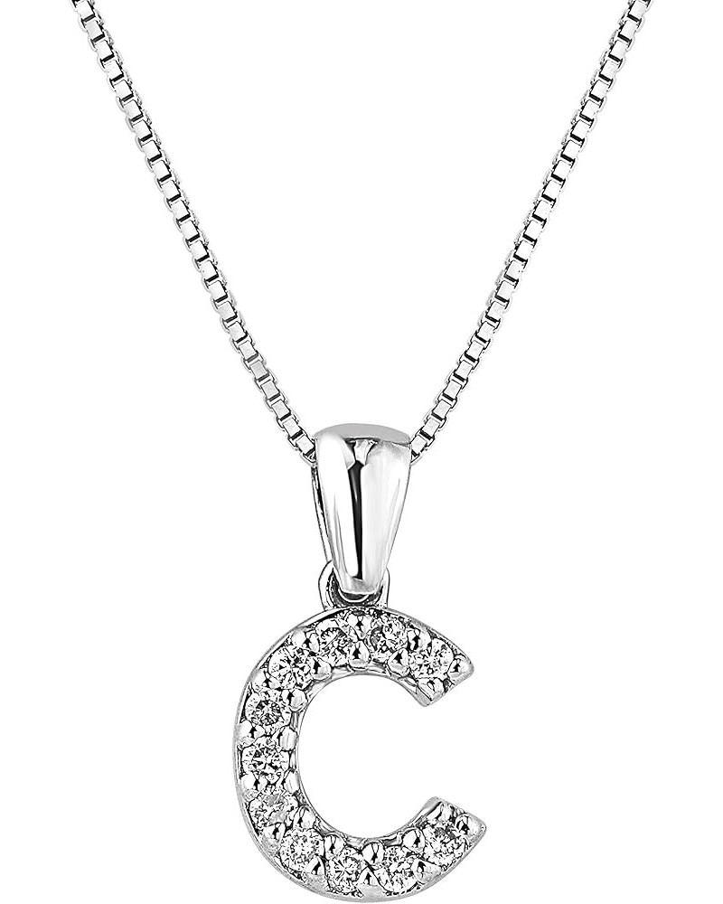 14k White Gold A to Z Diamond Initial Pendant Necklace (1/10cttw) with 18-inch chain C $102.96 Necklaces