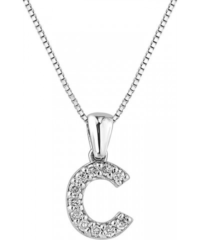 14k White Gold A to Z Diamond Initial Pendant Necklace (1/10cttw) with 18-inch chain C $102.96 Necklaces