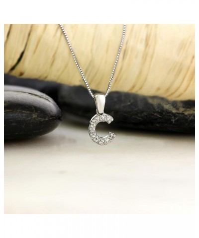 14k White Gold A to Z Diamond Initial Pendant Necklace (1/10cttw) with 18-inch chain C $102.96 Necklaces