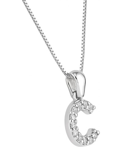 14k White Gold A to Z Diamond Initial Pendant Necklace (1/10cttw) with 18-inch chain C $102.96 Necklaces