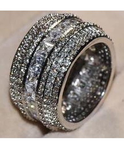 Big Zircon Stone Silver Color Round Band Rings for Women Fashion Jewelry Wedding Engagement Ring K74QR (8) 10 $19.05 Bracelets