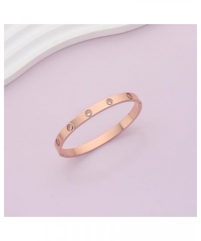 Gold Bracelets for Women Gold Plated Love Cubic Zirconia Bangle Crystal Friendship Charm Bracelet Jewelry Gifts for Women Tee...